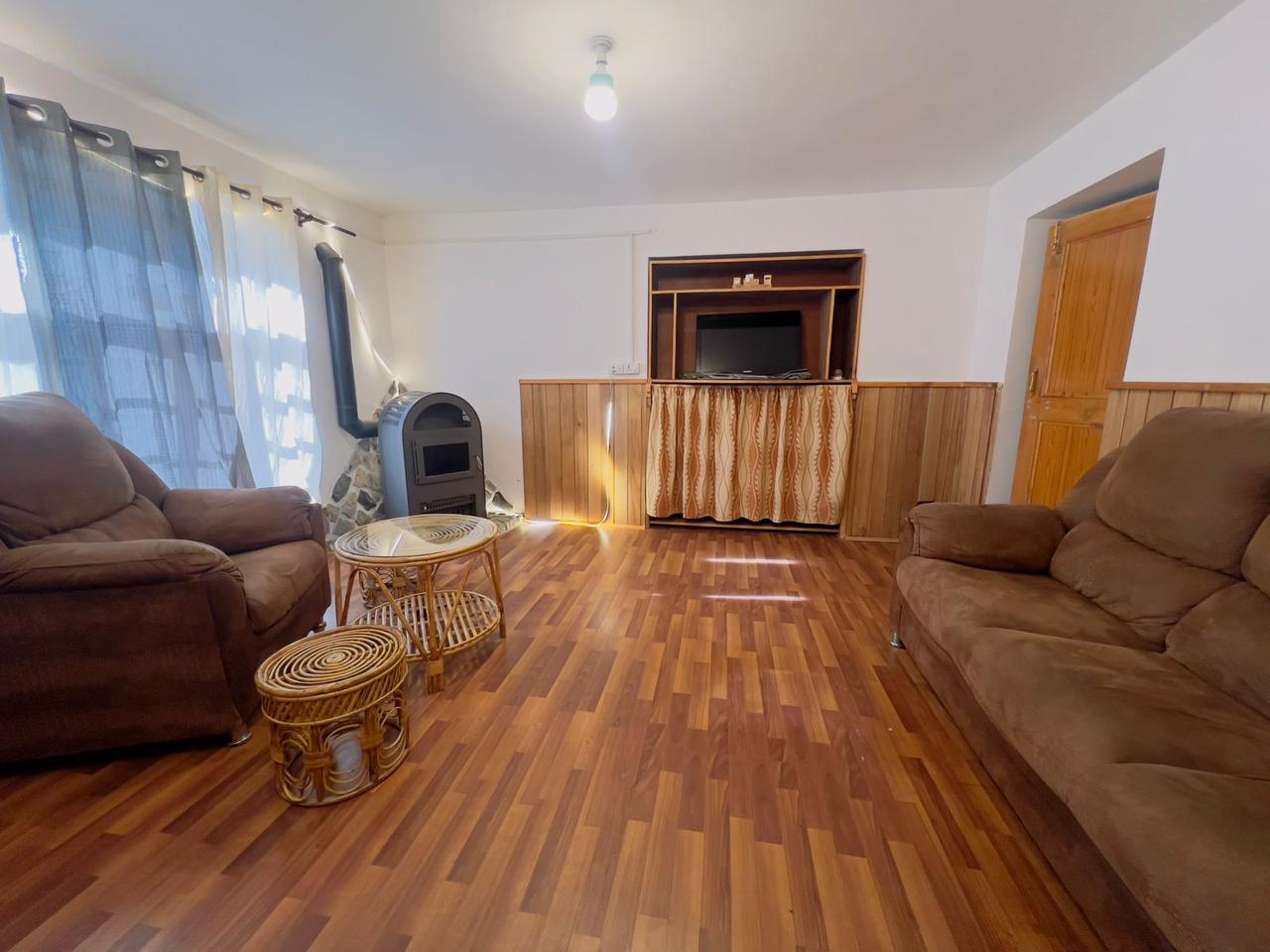 Warm wooden living area